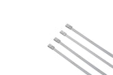 Custom Chrome 14" Stainless Steel Exhaust Strap Coated Metal Self-Locking Cable Zip Ties 4Pcs